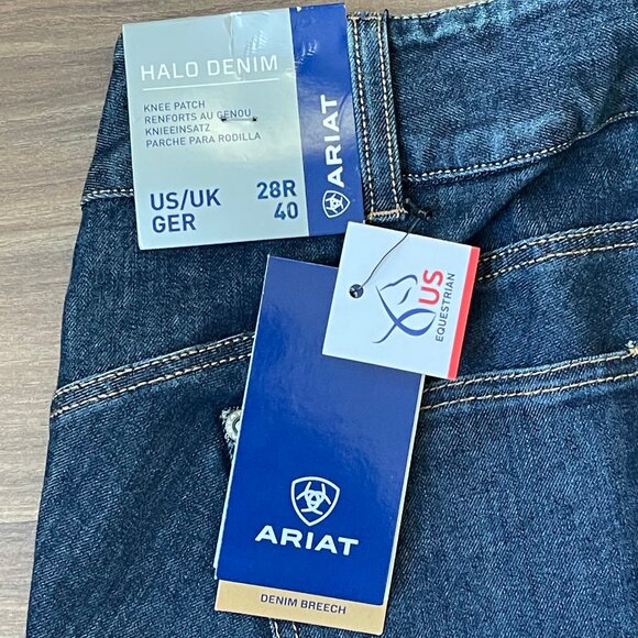 Ariat Halo Denim Knee Grip Breeches - 28R - Picture 5 of 5